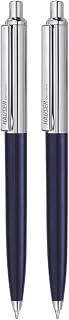 Hauser Berlin Half Metal Ball Pen Box Pack Retractable Mechanism With Smudge Free Writing Attractive Designer Pen Smooth, Sturdy, Refillable Pen Ideal For Gifting Blue Ink, Pack Of 2