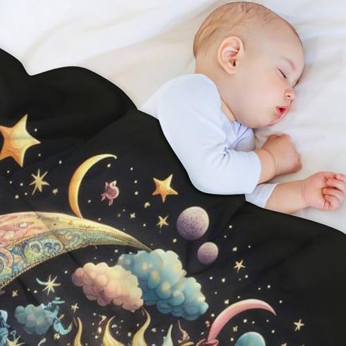 Couverture super douce Planet coloré en flannel moelleuse de qualité - 5