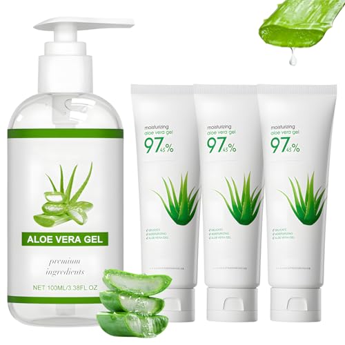 Gel de aloe vera 4 artículos Aloevera Gel adecuado para rostro y cuerpo, calma y nutre, hidrata después de tomar el sol