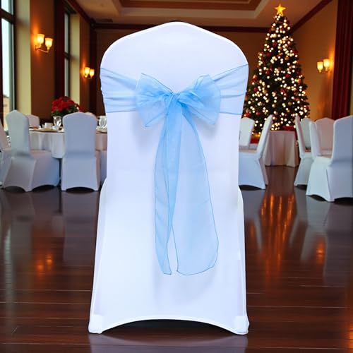 MDS Pack of 100 PCS Organza Chair Sashes Wider Dining