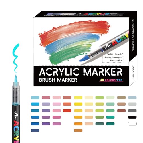 Marqueurs acryliques pointe pinceau permanents pour verre et pierre