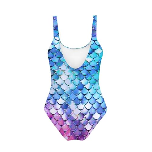 Image of One Piece Bathing Suit for Girl Kids Cute Beach Sport Swimwear U Back Scoop Neck Summer Swimming Pool Beachwear