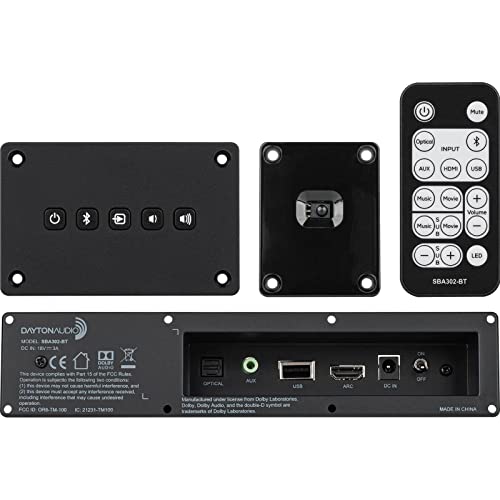 Dayton Audio SBA302-BT Sound Bar Amplifier Kit with BT and IR Remote