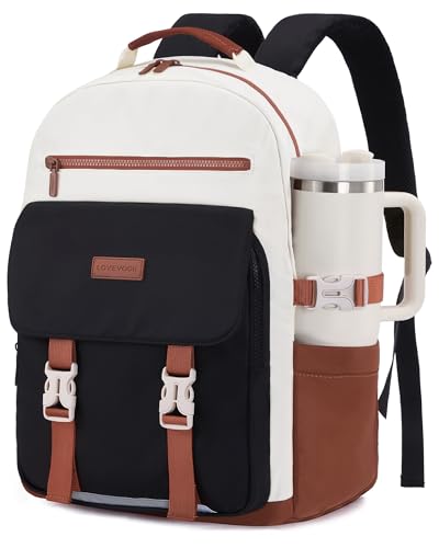 LOVEVOOK School Backpack for Teen Girls,Casual School Backpack 14-18 Teenage 15.6 Inch Laptop Bookbag, Cute Big Student Laptop Backpack for College Women Middle High School Travel Daypack