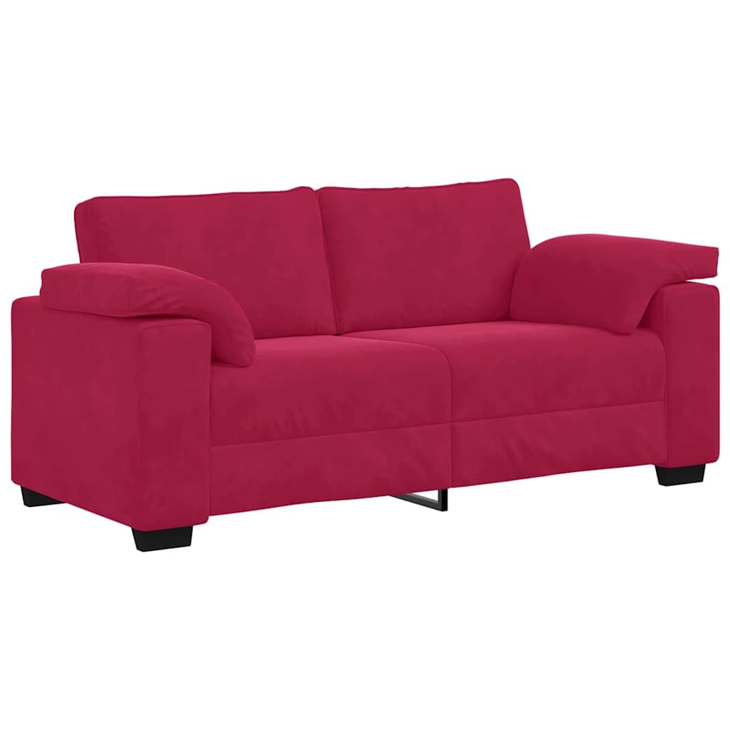 vidaXL Sofa dwuosobowa, wino czerwone, 180x77x82 cm, aksamit
