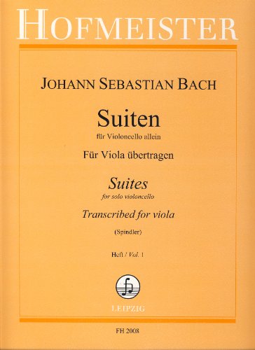 Image of HOFMEISTER BACH J.S. - SUITEN FUR VIOLONCELLO BAND 1 - VIOLA Classical sheets Viola