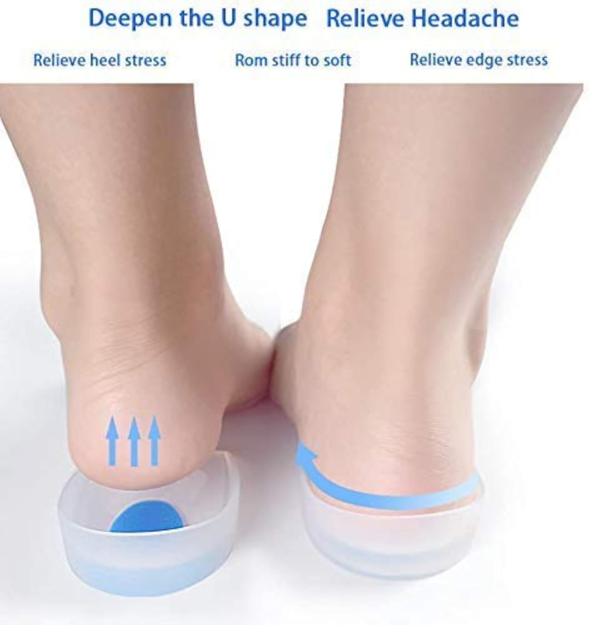 Gel Heel Cups, Silicone Heel Pad for Pain Relief