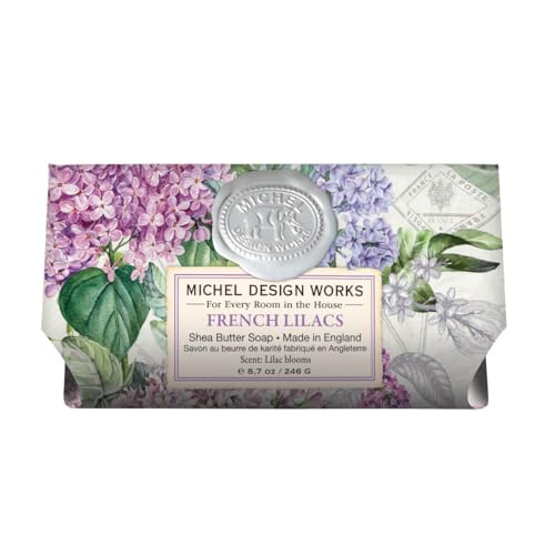 Image of Michel Design Works Soap Bar, French Lilacs Large, Beautiful Design, Triple-milled