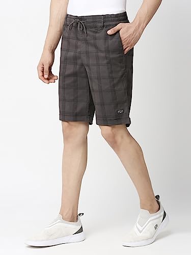 Image of Thomas Scott Men's | Checks | Chino Shorts | Regular Fit | Linen Blend | Above Knee | Casual Short
