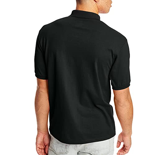 Hanes Men's EcoSmart Pocket Polo Shirt, Short Sleeve Polo, 2-Pack3