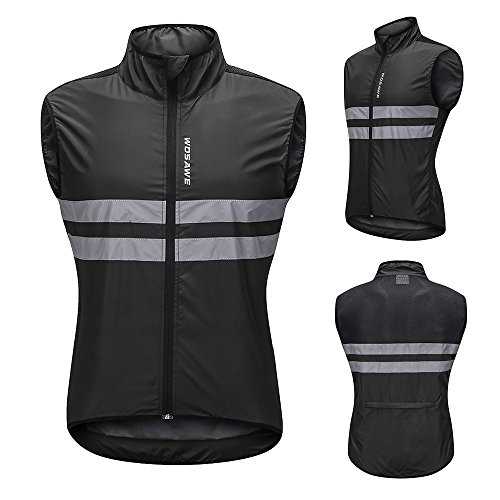 Andoer Jaqueta esportiva sem mangas para ciclismo à prova de vento para BTT respirável e respirável