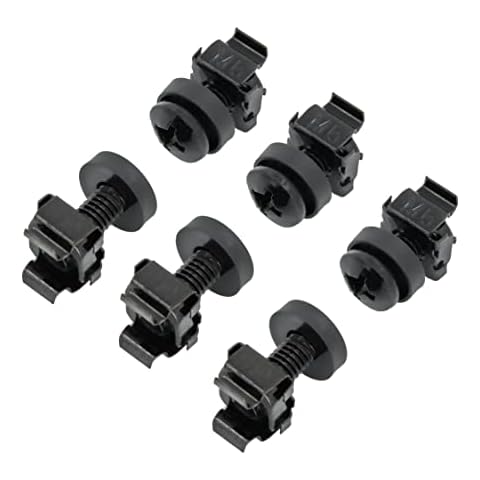 BIGtec 100 x Käfigmutter Montageschrauben Käfigmutternset M6 Montagesatz schwarz für 10" und 19" Schränke Netzwerk Schrauben Rack Käfigmuttern Cover