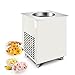 Machine Commerciale De Rouleau De Crème Glacée Frite, Fabricant De Rouleau De Crème Glacée Électrique Yaourt Glacé De Casserole Ronde Simple, Dégivrage Automatique, avec des Roues, 1050W 15L/H