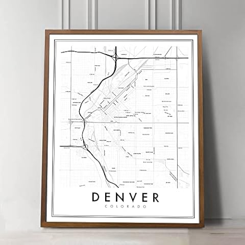 Denver Colorado Neighborhood City Map Print | Minimalist City Print in multiple sizes 11 x 14, 16 x 20, 24 x 30 Cover