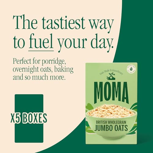 MOMA Porridge PLAIN (No Added Sugar) Breakfast Jumbo Oats - Box of 450g - Gluten Free, Source of Fibre & Protein, Rich in Vitamin B6 - Made in UK