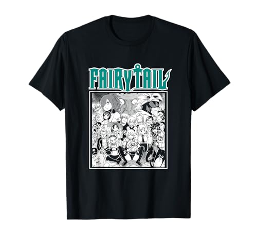 Fairy Tail Manga Black and White Group Shot Anime T-Shirt