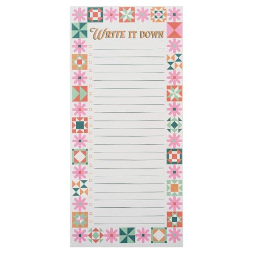 Image of Karma, Large Magnetic Notepads, Notepads for Grocery List, Shopping List, To-Do List, Reminders, Strong Magnetic Back, Memo Notepad 100 Sheets Per Pad, Cute Colorful Designs - Quilt Block