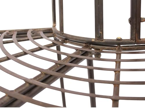 DanDiBo Bank 121071 Gartenbank a. Metall 127 cm Sitzbank Baumbank Rundbank Parkbank Braun - 5