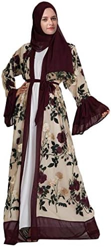 Muslim Dress Dubai Kaftan for Women Long Sleeve Maxi Dress Abaya Islamic Clothing