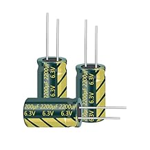 10psc 6.3V 2200UF Capacitor 8x16MM0.31x0.63in High Frequency Aluminum Electrolytic Capacitors for TV, LCD Monitor, Game