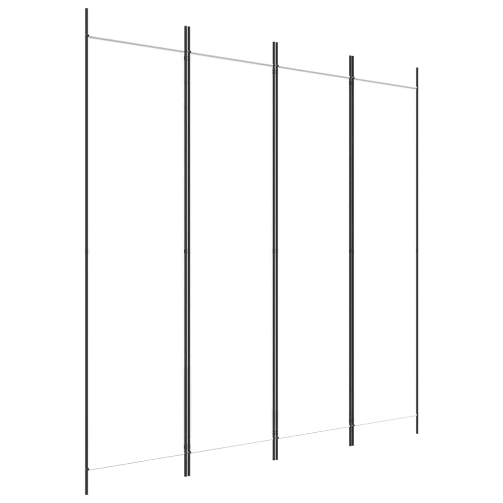 vidaXL 4-Panel Room Divider Folding Privacy Protection Screen Room Separator Paravent Wall Partition Panel Screen White 200x200 cm Fabric