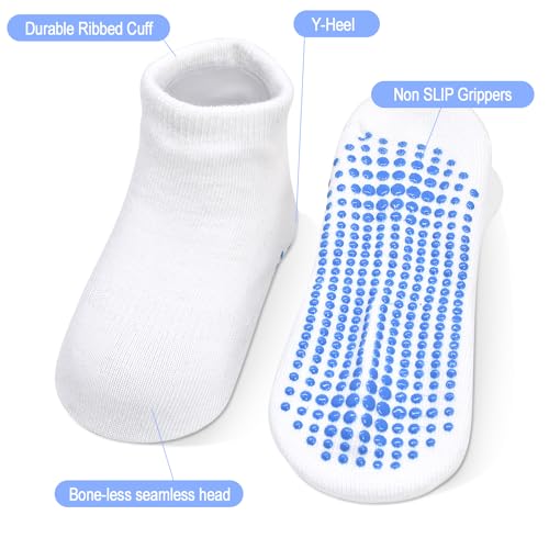 SkiBeaut 12 Pairs Toddlers Boys Grips Socks Girls Kid Low Cut Gripper Non Slip Skid Sticky Socks for 1-7 Years4
