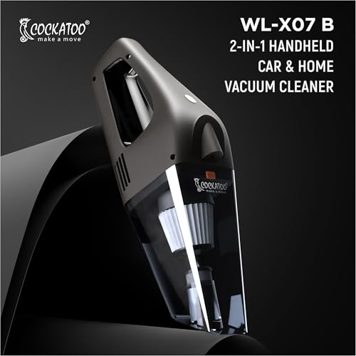 Image of Cockatoo WL-X07-BATTERY Handheld Vacuum Cleaner for Home & Car, Cordless, 5600Pa Suction Power, 7.4V 60W, 4000mAh Battery, 20 Minutes Run Time, LED Light, Dry Cleaning, Black /Grey