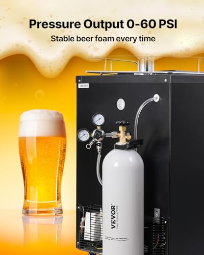 Image of VEVOR CO2 Tank, 15 lbs New Aluminum Alloy Cylinder, CO2 Air Tank with Light Spray Coating, CGA320 Valve, Handle & Adjustable Pressure, DOT Approved Cylinder for Draft Beer Dispensing