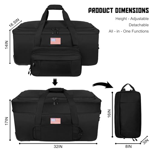 150L Tri-Wheel Rolling Duffle Bag