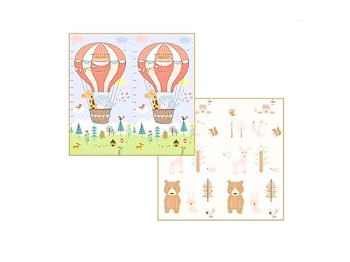 Luvbub Large Reversible Baby Play Mat | Baby Nursery Play Mat | Thick Foam Mat for Babies and Toddlers(Hot Air Balloons)