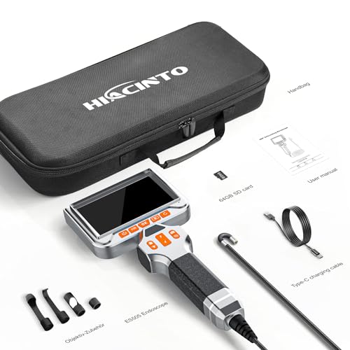Hiacinto 360° Elektrisch Drehbar Endoskopkamera, 6mm Ultradünn Endoskopkamera Beweglicher Kopf,...