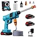 The Fellie Cordless Electric Pressure Washer, Portable Pressure Washer, Jet Washer Gun Kit With 2 * 21V 1500mAh Battery/2*Spray Nozzles/Hose, Car Wash Spray Gun for Car/Floor/Garden Cleaning, Blue