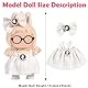 Insgesamt 3 Sätze Chic Style 17cm Puppe Kleidung Kleid & Zubehör enthalten: 3 Haarpinne, 3 Kleider - süße Kleidung für Dress up einzigartigen Stil (Puppe und Brille sind Nicht enthalten)