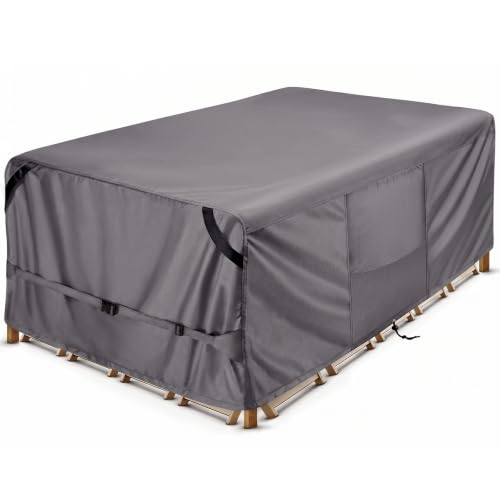 COSFLY Patio Furniture Cover for Table and Chairs, Fits 110"L x 84"W x 28"H