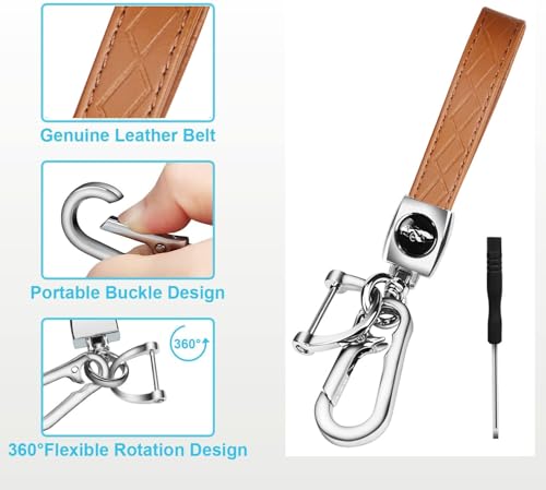 Image of for Ford Key Fob Cover with Keychain, Soft TPU Key Case Shell Full Protection for Ford Explorer Fusion Escape Edge Expedition F150 F250 F350 F450 F550 Maverick Mustang(White-Brown Keychain)