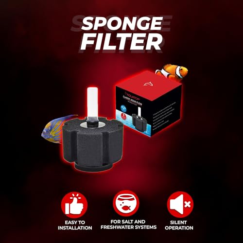 Image of Aquatop Internal Sponge Filter - for Aquariums Up to 40 Gallons - Compatible with Air Pumps or Powerheads - Mechanical & Biological Filtration