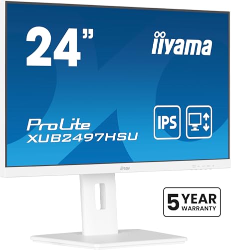 Ecran iiyama Prolite XUB2497HSU-B2, 23,8" Ultra Mince, IPS, 1920x1080@100Hz, 1ms. 300cd, HDMI, Display Port, USB, Haut-parleurs, 15cm Pied réglable + Pivot, TCO, i-Style, Garantie 5 Ans sur site