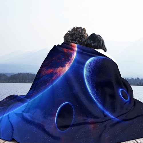 Jeté de canapé espace bleu foncé couverture chaude pour soirées d'hiver - 6