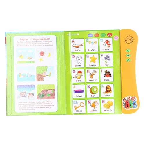 Libro di apprendimento: giocattolo educativo da 9,84 pollici, libri leggeri con audio, set di apprendimento di parole in ABS | Libro interattivo durevole con audio per viaggi a casa, scuola, compleann