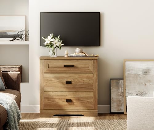 Image of WAMPAT 32-inch Tall Large Wooden Nightstand with Drawers Set of 2