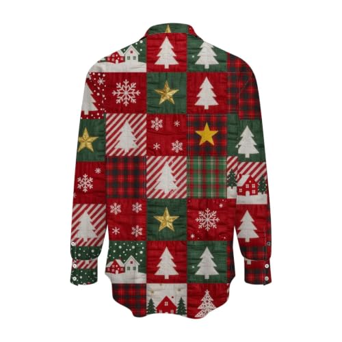 Christmas Shirts for Women Long Sleeve Lapel Button Down Xmas Party Shirts - image 6