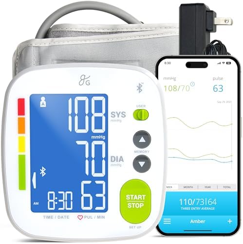 Greater Goods Bluetooth Smart Blood Pressure Monitor for Home Use...