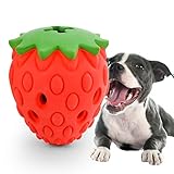 Beewarm Juguetes Resistentes para Perros para masticadores agresivos Fresa Indestructible Juguetes para Masticar Perros Juguetes interactivos para el aburrimiento Juguetes para Limpiar los Dientes