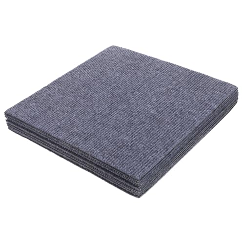 SOIMISS Baldosas Autoadhesivas para Suelo Gris Oscuro 10 Piezas Losetas de Alfombra Cuadradas Resistentes y Despegables para Uso Doméstico y Comercial Absorben Ruido y Fáciles de
