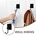 ARTIBETTER 4pcs 304 Stainless Steel Adhesive Hooks Wall Hangers for Robe and Towel, Black No-Tool Sticky Kitchen and Bathroom Hanging Hooks