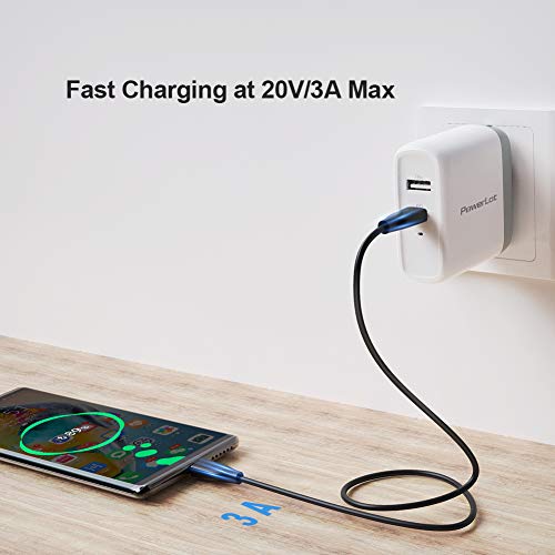 Image of Cablecreation Usb C To Usb C 60W, 3Ft Type C 3A Laptop Fast Charging Cable, Compatible With Macbook Pro 13? , Ipad Pro 2020 /2018, Galaxy S20 /S10 /S9 /S9+, Pixel 3 Xl, 1M, Black