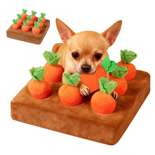 2026 Neu Schnüffelspiele Hund | Haustiere Karotten Puzzle Spielzeug Hund Aktivitätsmatte Mit 9 Stück Karotte | Für Kleine Mittelgroße Große Ältere Hunde Und Kitten Mentale Stimulation Ihres Hundes