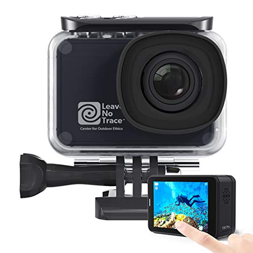 AKASO V50 Pro Leave No Trace Special Edition Action Camera Touch Screen 4K60 Waterproof Camera Features EIS and Wi-Fi Remote Control Sports Camera with 3 Batteries Wrist Strap and Accessory Kit