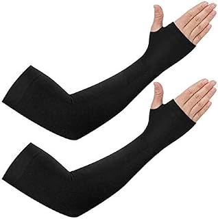 PURSUE FASHION Unisex Full Arm Fingerless Sleeves Gloves for UV, Dust, Summer, UV Sun Protection Arm Sleeves for Men & Wom Price In India