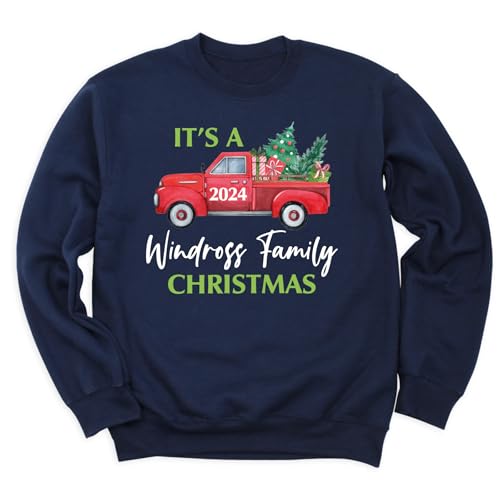 Personalized Red Truck 2024 Design Christmas Sweatshirts for Women, Men & Unisex Hoodies